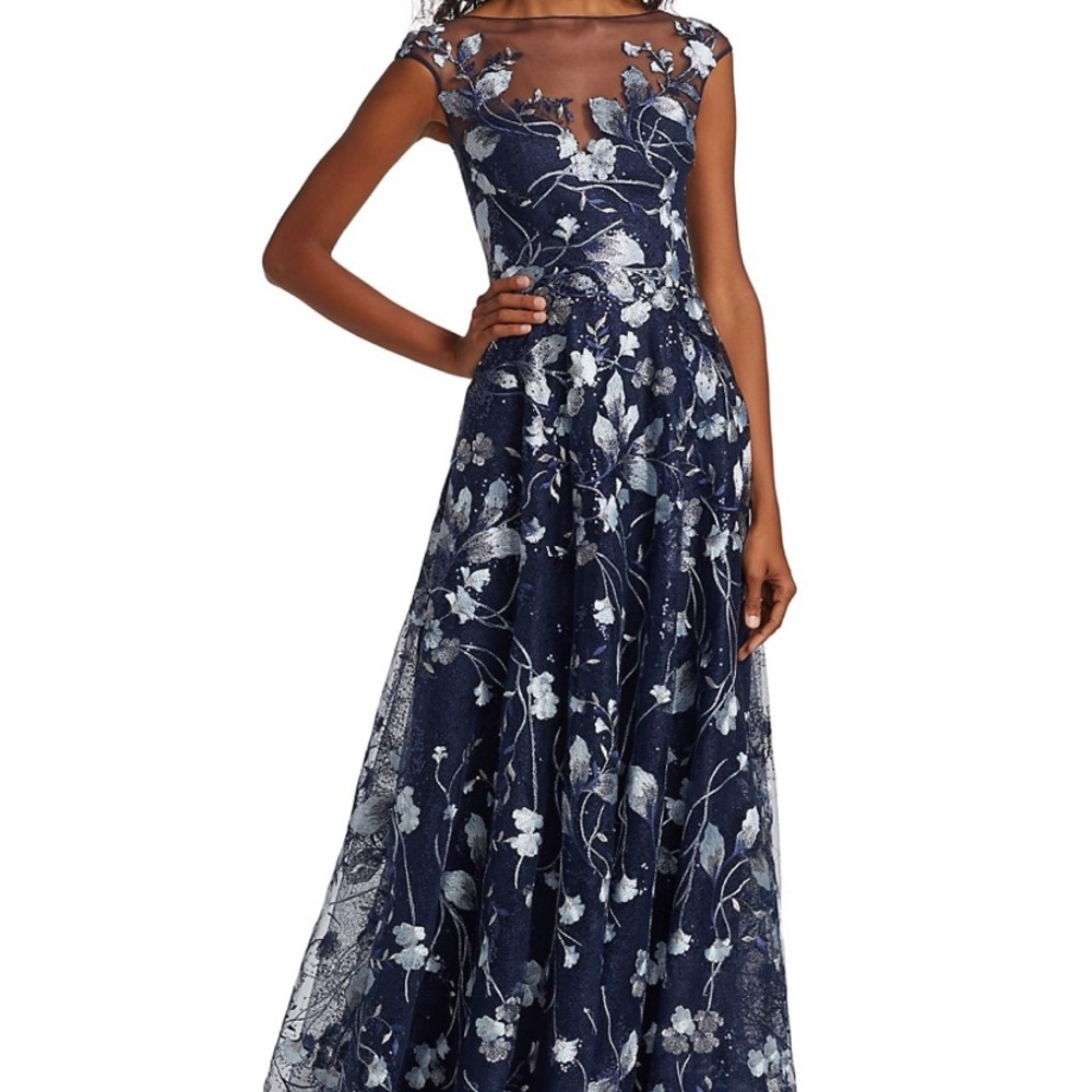 Rickie Freeman by Teri Jon long blue dress